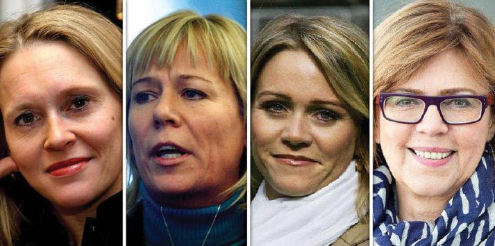 Þingkonurnar fjórar sem verða í Jónshúsi. Auk þeirra mun Brynhildur Björnsdóttir frá Bjartri framtíð mæta.