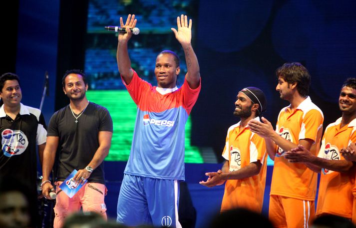 Drogba í Indlandi á dögunum.
