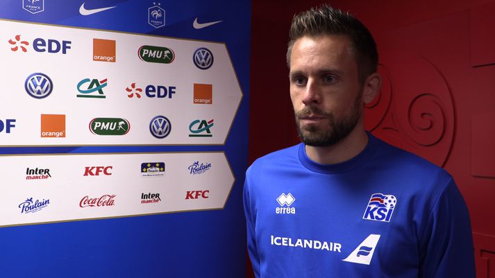 Gylfi á Stade de Roudourou í dag.