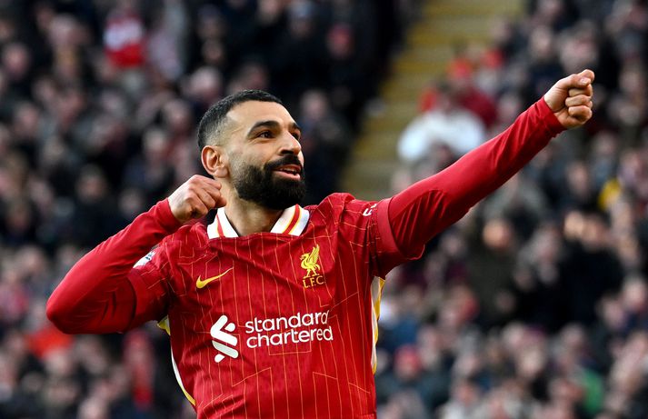 Mohamed Salah hefur raðað inn mörkum með Liverpool liðinu á þessu tímabili en var hvíldur i tapleiknum á móti PSV Eindhoven.