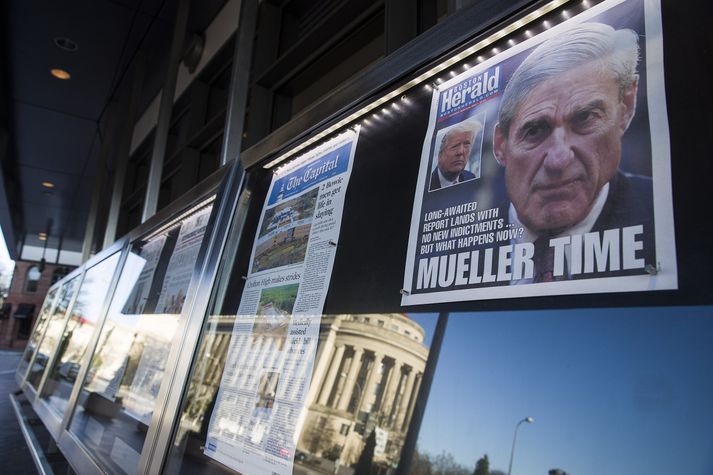 Þó Mueller hreinsi Trump af allri sök er ljóst að lagalegum vandræðum hans er ekki lokið.