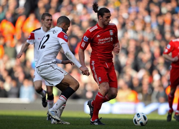 Andy Carroll gæti verið í byrjunarliði Liverpool á sunnudaginn í fyrsta sinn frá því hann var keyptur frá Newcastle.
