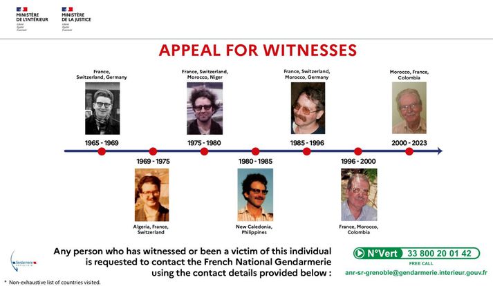 Myndir af Jacques Leveugle og upplýsingar um það hvar hann bjó á hverjum tíma. 