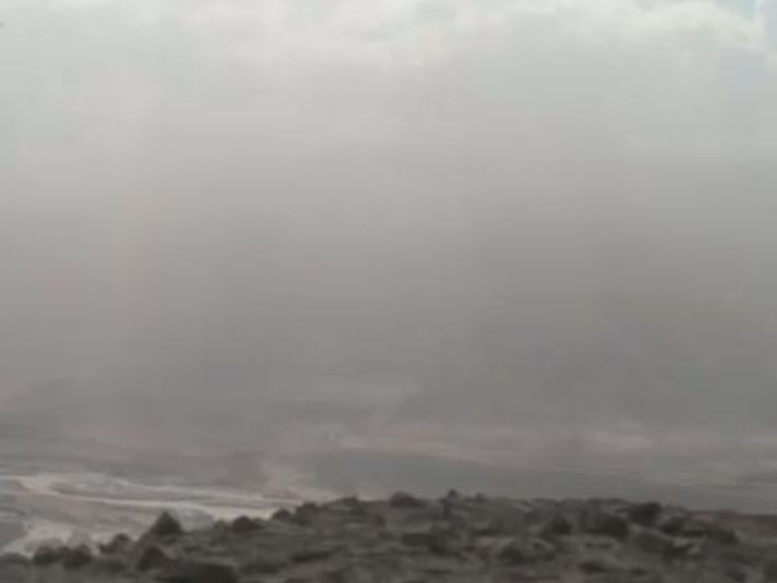 Eyjafjallajökull frá Þórólfsfelli í hádeginu. Mynd/www.mila.is