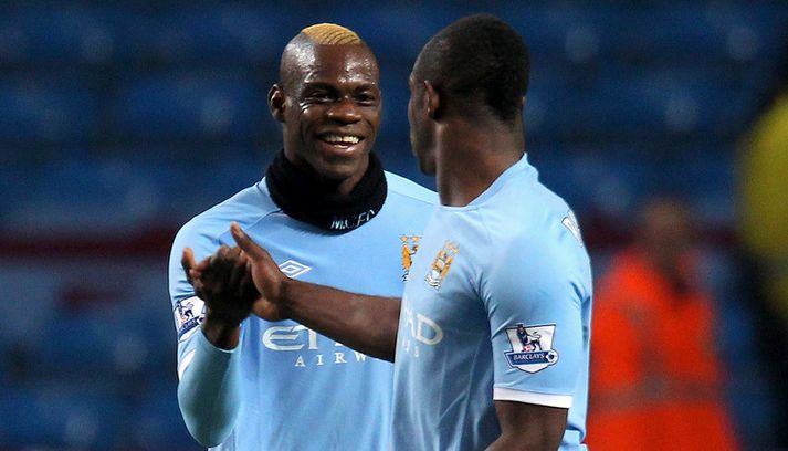 Mario Balotelli og Micah Richards saman á góðri stundu.