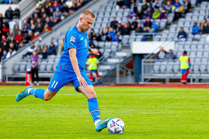 Jón Dagur Þorsteinsson bjó til mörk fyrir félaga sína í landsliðinu í þessari undankeppni.