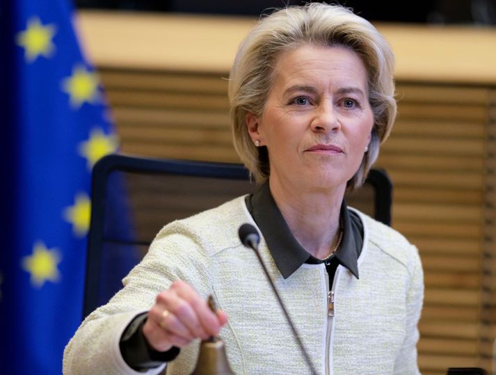 Ursula von der Leyen, forseti framkvæmdastjórnar ESB, kynnti aðgerðirnar í kvöld.