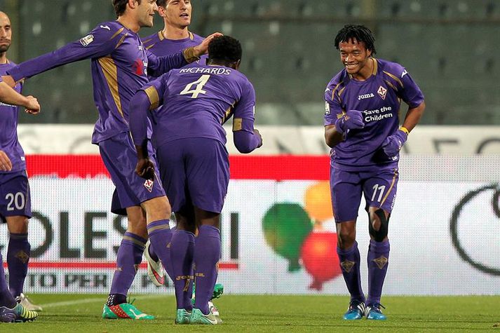 Cuadrado fagnar í leik með Fiorentina.
