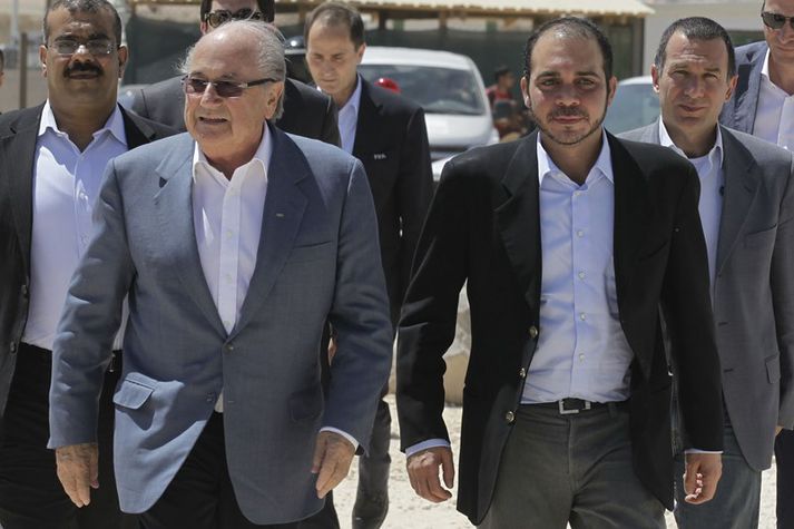 Blatter og Prinsinn saman á góðri stund.