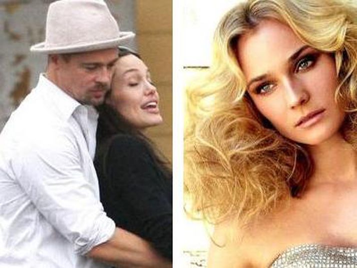 Brad, Angelina og Diane.