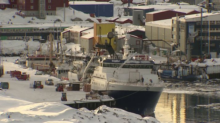 Frá höfninni í Nuuk á Grænlandi.