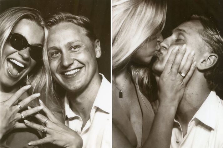 Páll og Selma birtu þessar skemmtilegu myndir af sér með trúlofunartilkynningunni.