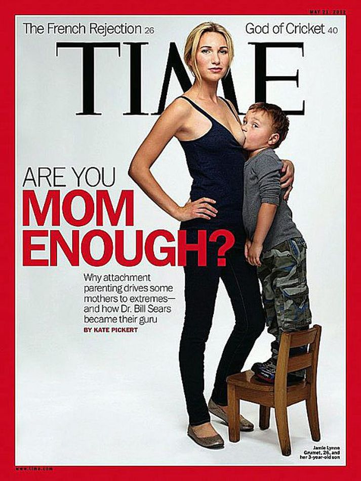 Jamie Lynne Gurmet prýðir forsíðu Time Magazine þessa vikuna ásamt þriggja ára syni sínum.
