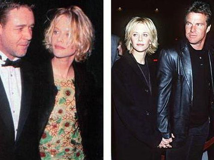 Russell og Meg / Meg og Dennis Quaid.