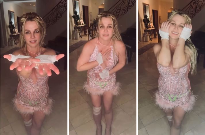 Britney Spears sýndi fylgjendum ýmis dansspor.
