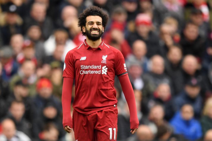 Salah í leik með Liverpool.