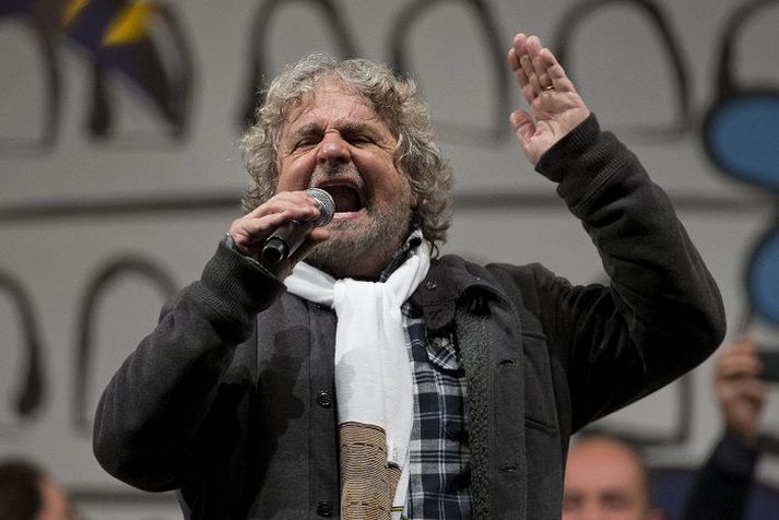 Grínistinn Beppe Grillo fékk ekki sama meðbyr í sveitarstjórnarkosningunum á Ítalíu og hann fékk í þingkosningunum.