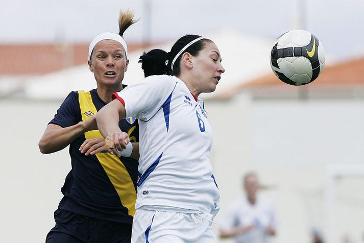 Hólmfríður Magnúsdóttir stóð sig vel í framlínunni. mynd/gettyimages