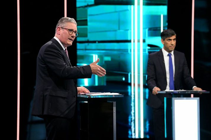 Starmer og Sunak mættust í gær í fyrstu kappræðunum fyrir kosningar.