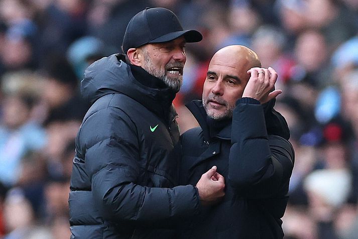 Jürgen Klopp og Pep Guardiola voru í titilbaráttu í mörg tímabil með lið sín í ensku úrvalsdeildinni.
