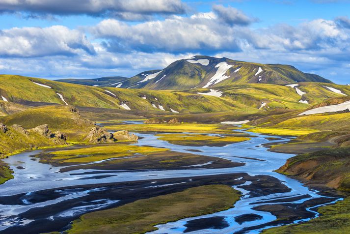 Hópurinn lagði af stað frá Landmannalaugum í gær.