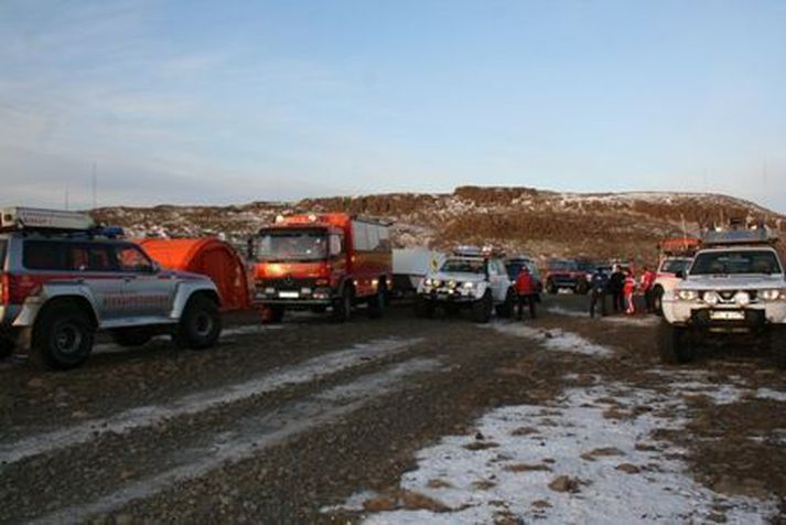 Frá leitinni að Trausta Gunnarssyni í nóvember.