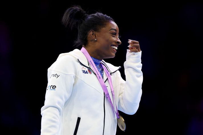 Simone Biles er fyrir löngu búin að skrá nafn sitt á spjöld sögunnar.