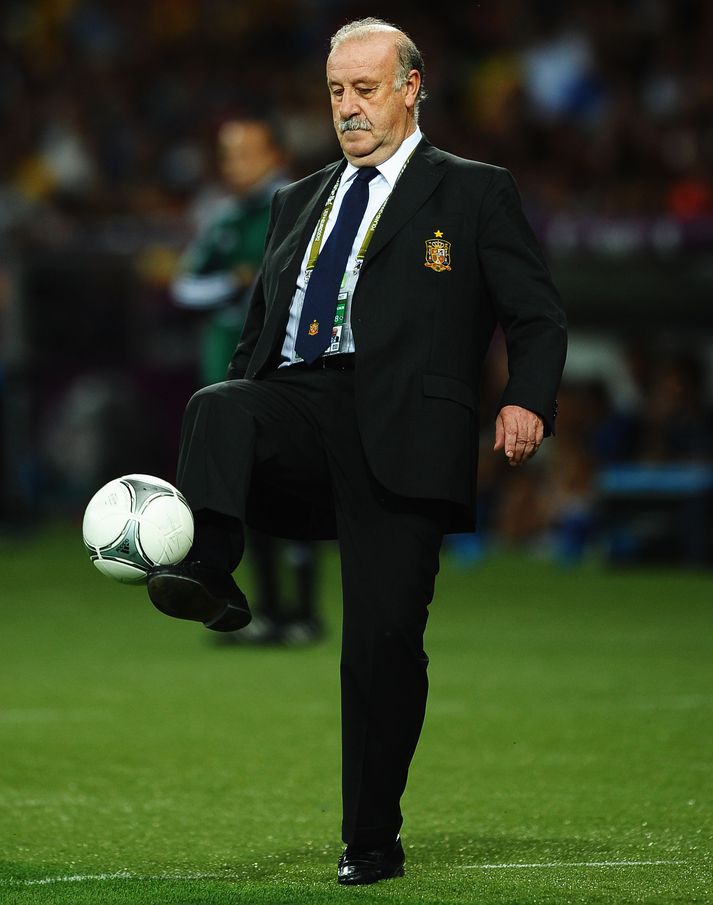 Del Bosque sýndi skemmtileg tilþrif á hliðarlínunni í kvöld.