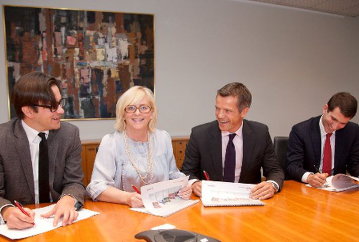 Stefan Sigurdsson, Birna Einarsdottir, Joergen Hjemdal og Spiros Allan.