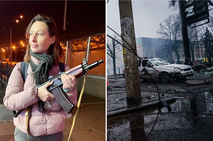 Tanya Korolenko er nú á leið frá Kænugarði. Rússneski herinn sprengdi sjónvarpsturn þar á þriðjudag og olli truflunum á sjónvarpsútsendingum. 
