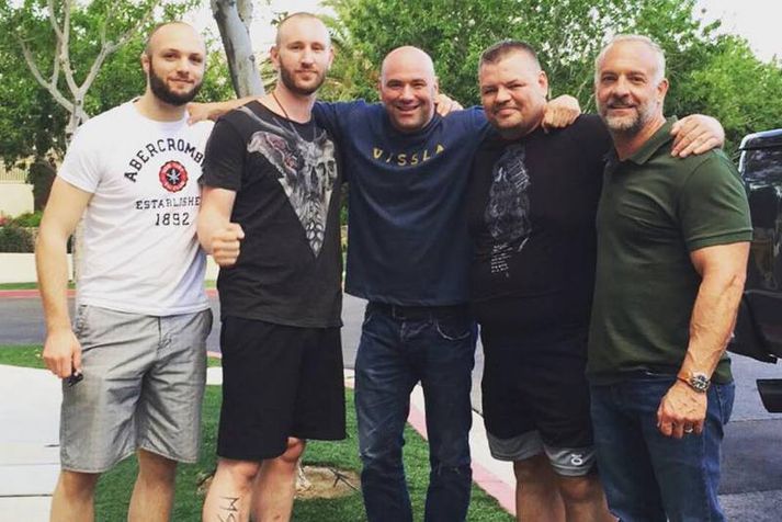 Pétur Marinó, Jón Viðar, Dana White, Haraldur Nelson og Lorenzo Fertitta.
