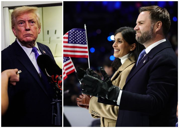 JD Vance, varaforseti Bandaríkjanna og eiginkona hans, Usha Vance, á setningarhátíð Ólympíuleikanna í Mílanó og Cortina.