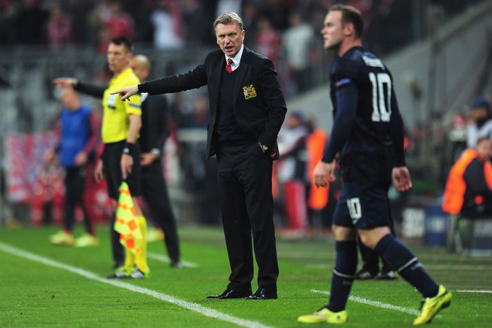David Moyes og Wayne Rooney.
