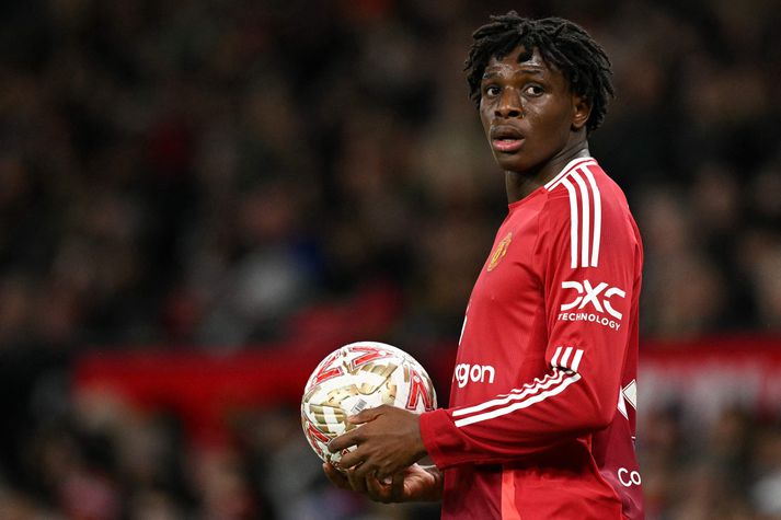 Patrick Dorgu kom til Manchester United frá Lecce í janúar.