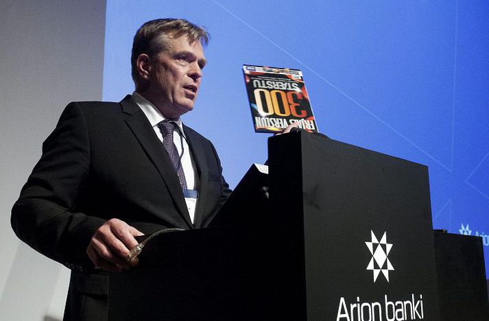Höskuldur Ólafsson bankastjóri er ánægður með afkomu Arion banka. 