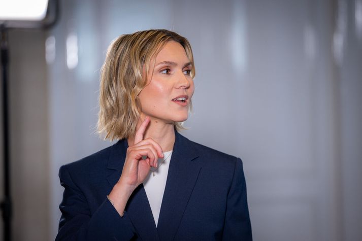 Kristrún Frostadóttir, forsætisráðherra ræðir um þjóðaratkvæðagreiðsluna.
