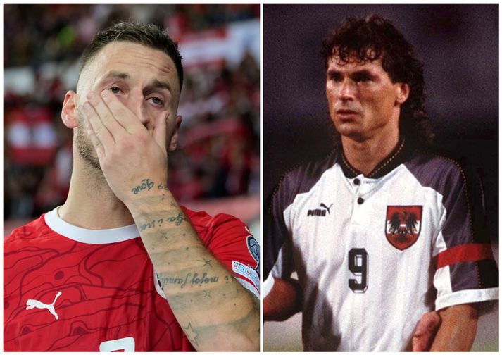 Marko Arnautovic var tárvotur eftir að hann sló metið en Toni Polster er ekki búinn að gefast upp þótt að hann sé löngu hættur að spila.
