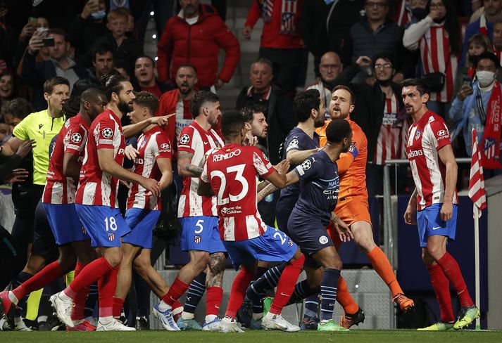 Það var allt á suðupunkti þegar Manchester City heimsótti Atlético Madrid á Wanda Metropolitano á Spáni.