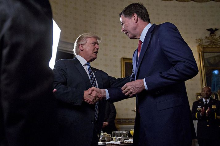 Donald Trump og James Comey á meðan allt lék í lyndi.