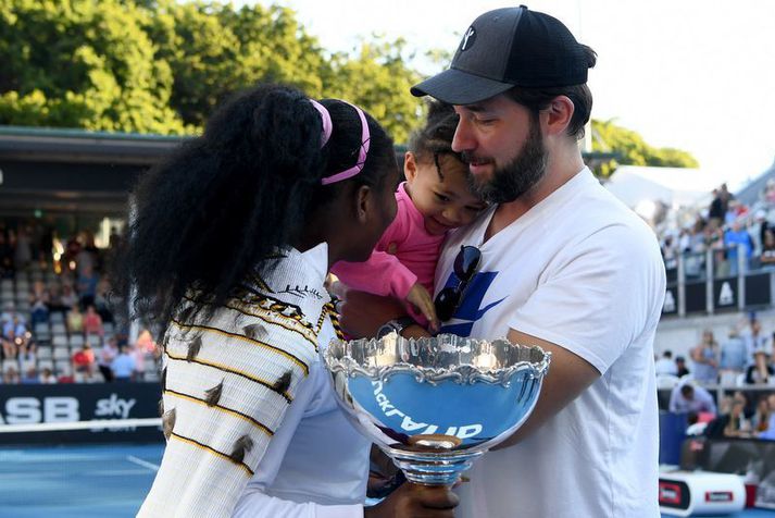 Alexis Ohanian sést hér með eignkonu sinni Serenu Williams og dóttur þeirra Alexis Olympiu.