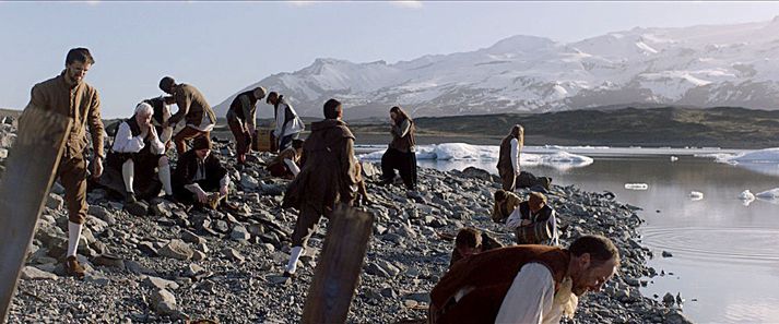 Baskarnir misstu skipin í ís á sínum tíma, því voru teknar upp senur við ósa Jökulsár á Breiðamerkursandi.
