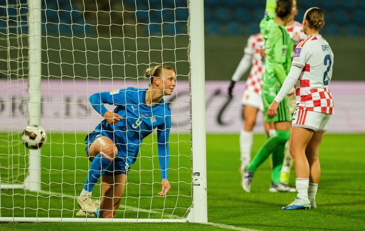 Diljá skoraði potaði boltanum í netið tvisvar í kvöld.