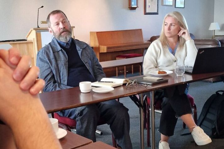 Ástráður og Bára á fundi með stéttarfélaginu Einingu-Iðju.