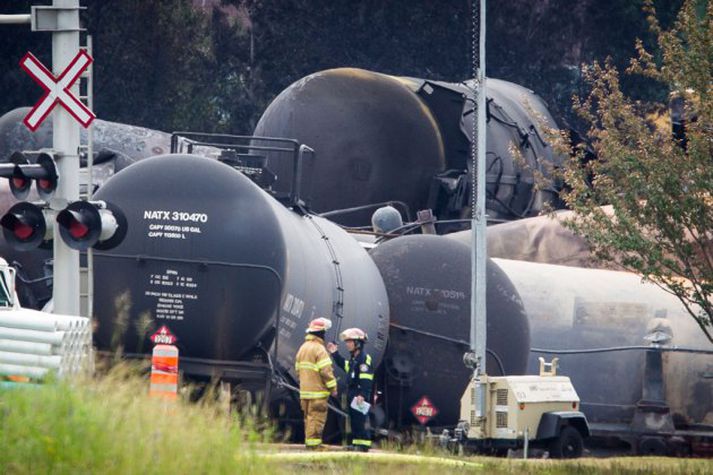 Olíuflutningalestin sem sprakk olli gífurlegu tjóni og mannfalli í bænum Lac-Megantic í Kanada.