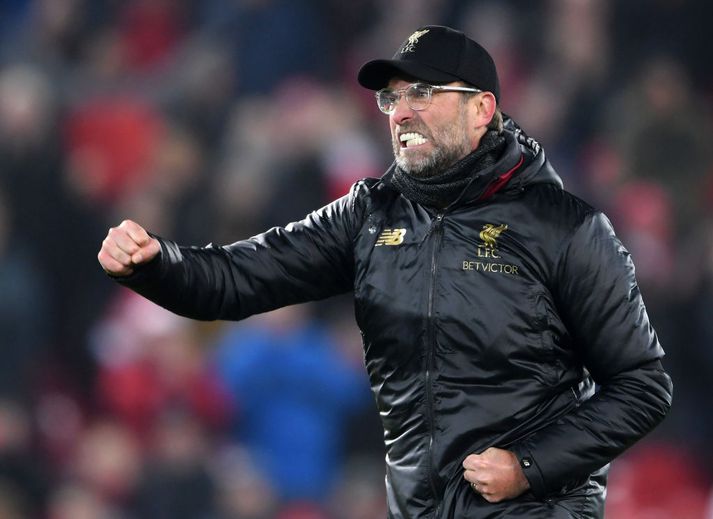 Klopp fagnar ógurlega um helgina.