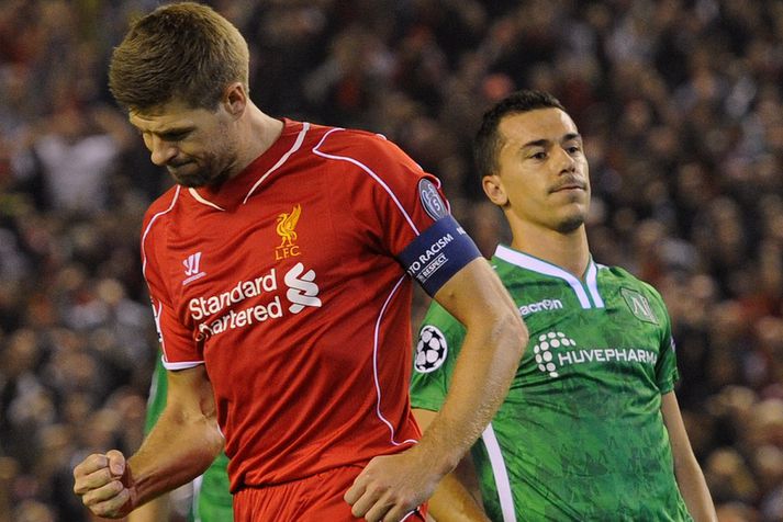 Steven Gerrard skoraði sigurmarkið.