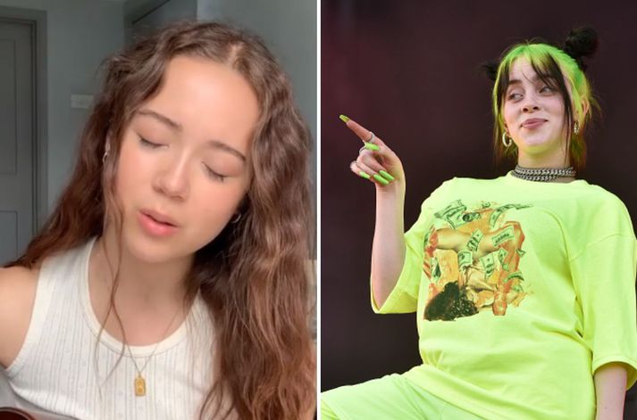 Billie Eilish var greinilega mjög hrifin af flutningi Laufeyjar.