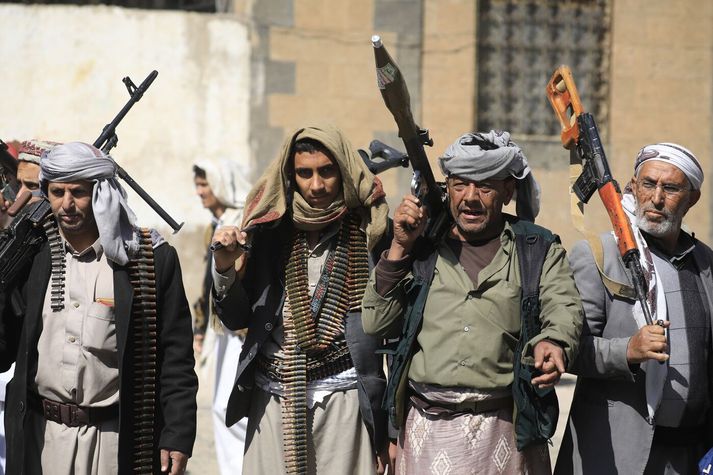 Meðlimir Húta í Sana í Jemen.