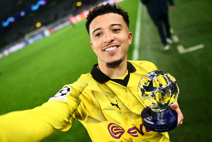 Jadon Sancho var valinn maður leiksins í sigri Dortmund í kvöld.