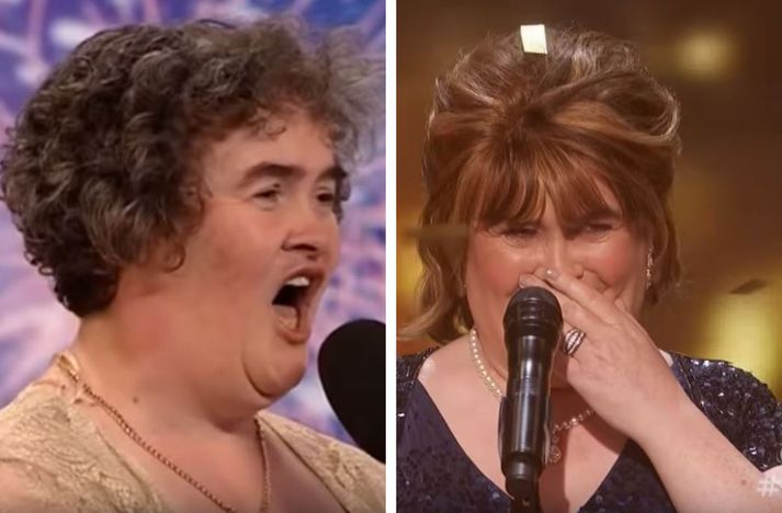 Susan Boyle árið 2009 og síðan árið 2019.